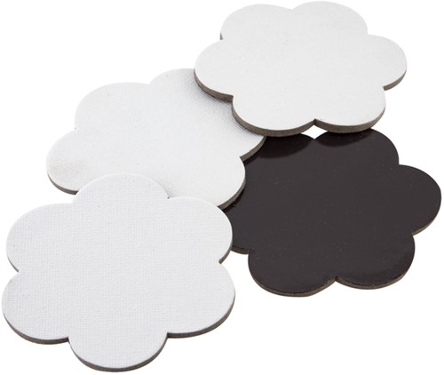 Canvas Nassau fine art ster en bloem 7,5cm magnetisch 4 stuks-1