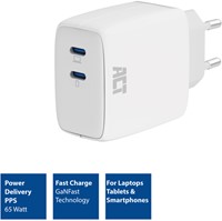 Oplader ACT 65w 2-poorts usb c wit-2