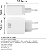 Oplader ACT 65w 2-poorts usb c wit-1