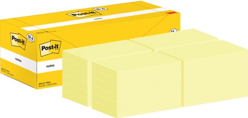 Memoblok 3M Post-it 655-CY 76x127mm geel voordeelpak-3