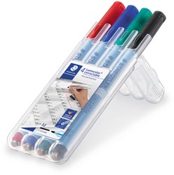 Viltstift Staedtler Lumocolor 305 non permanent correctable M set à 4 stuks