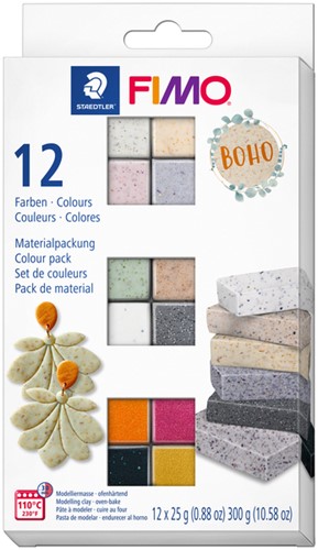Klei Fimo effect colour pak à 12 Boho kleuren