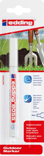 Viltstift edding 8055 outdoor 1-2mm wit blister à 1 stuk