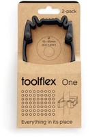 Wandhouder Toolflex One 2 klemmen met adapter ø 15/35 mm zwart