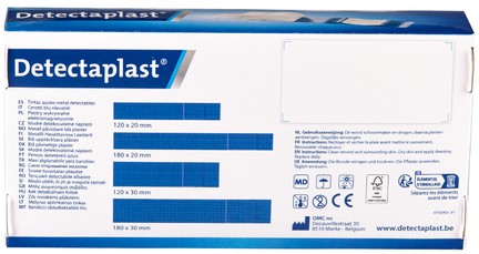 Elastische blauwe textielpleister Detectaplast 180x20mm 100 stuks-2