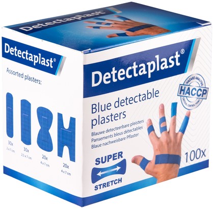 Elastische blauwe textielpleister Detectaplast assorti 100 stuks-3