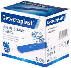 Waterafstotende blauwe pleister Detectaplast 19x72mm 100 stuks