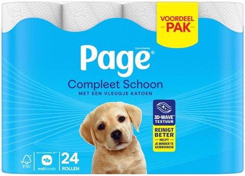 Toiletpapier Page Compleet Schoon 2-laags 140vel 24 rol wit