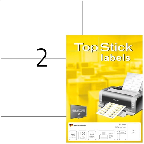 Etiket TopStick 8718 210x148mm wit 200 stuks