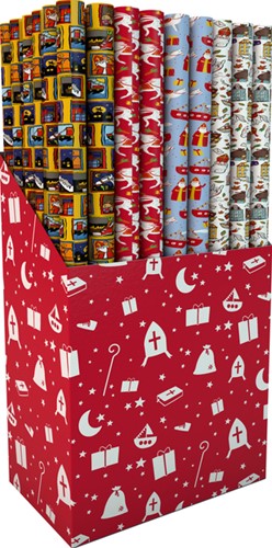 Inpakpapier Sint 200x70cm assorti