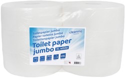 Toiletpapier Cleaninq T1 jumbo groot 2-laags 6x350m wit