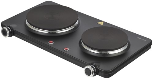 Kookplaat Inventum elektrisch 2 zones zwart