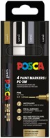 Paintmarker Uni POSCA PC3M fijn assorti set à 4 stuks