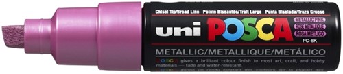Paintmarker Uni POSCA PC8K breed schuin metallic roze