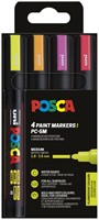 Paintmarker Uni POSCA PC5M medium fluor assorti set à 4 stuks