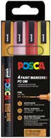Paintmarker Uni POSCA PC3M fijn glitter warm assorti set à 4 stuks