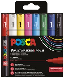 Paintmarker Uni POSCA PC1MC extra fijn assorti set à 8 stuks