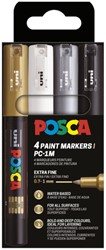 Paintmarker Uni POSCA PC1MC extra fijn assorti set à 4 stuks