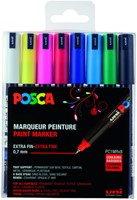 Paintmarker Uni POSCA PC1MR extra fijn assorti set à 8 stuks