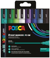 Paintmarker Uni POSCA PC5M medium koel assorti set à 8 stuks