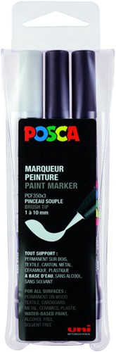 Paintmarker Uni POSCA PCF350 Brush 1-10mm assorti set à 3 stuks