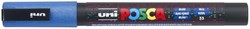 Paintmarker Uni POSCA PC3M fijn glitter donkerblauw