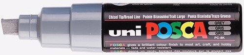 Paintmarker Uni POSCA PC8K breed schuin grijs