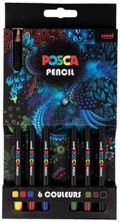 Kleurpotloden Posca assorti set à 6 stuks