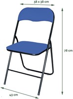 Klapstoel BRASQ FC100 blauw-zwart            -2