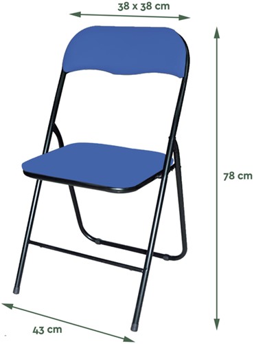 Klapstoel BRASQ FC100 blauw-zwart            -2
