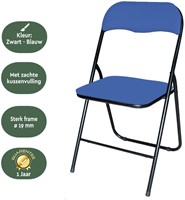 Klapstoel BRASQ FC100 blauw-zwart            -3