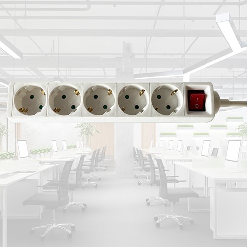 Stekkerdoos BRASQ  5 voudig 3 meter wit-3