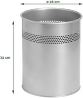 Papierbak BRASQ 15 liter zilver-2