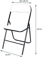 Klapstoel BRASQ FC100 Wit-zwart-2