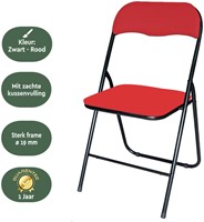 Klapstoel BRASQ FC100 rood-zwart-3