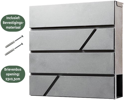 Brievenbus BRASQ PB200 Deluxe wand rvs-1