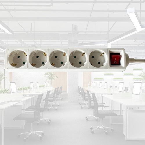 Stekkerdoos BRASQ  5 voudig 1.4 meter wit-4