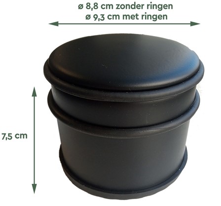 Deurstopper BRASQ  met rubberen ringen zwart-2