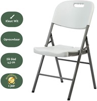 Klapstoel BRASQ FC200 wit-rvs-3