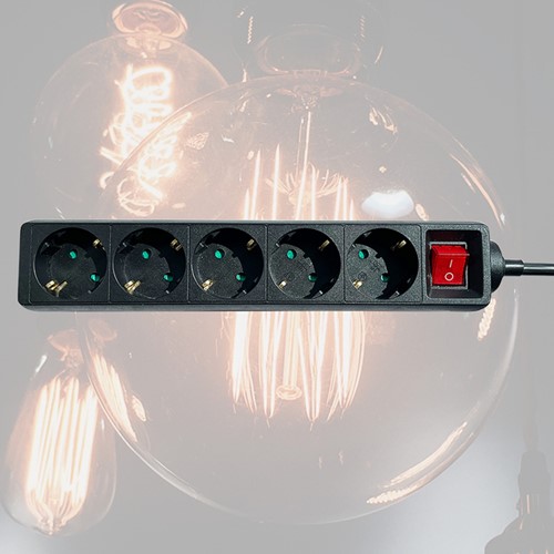 Stekkerdoos BRASQ  5 voudig 1.4 meter zwart-4