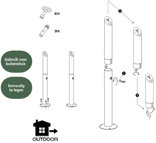 Asbak BRASQ Staand AT300 RVS-4