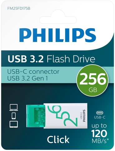 USB Stick Philips Click USB-C 256GB Spring Green