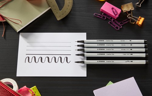 Creative Tips STABILO Arty assorti tips zwart en grijs 10 stuks-2