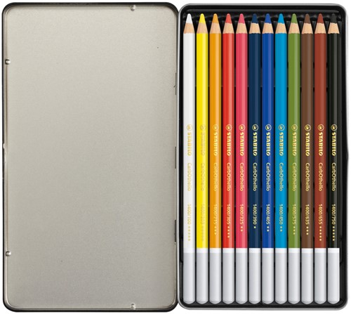 Kleurpotloden STABILO CarbOthello kalkpastel assorti blik à 12 stuks-2