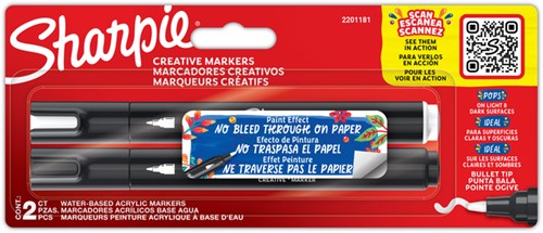 Creatieve marker Sharpie assorti blister à 2 stuks
