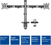 Monitorarm ACT office 2 schermen zilver-2