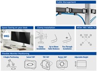 Monitorarm ACT office 2 schermen zilver-3