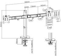 Monitorarm ACT office 2 schermen zilver-4