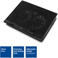 Laptopstandaard ACT 2 standen met ventilator 4-p hub-3