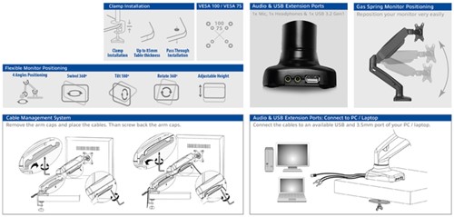 Monitorarm ACT office met gasveer 1 scherm-2